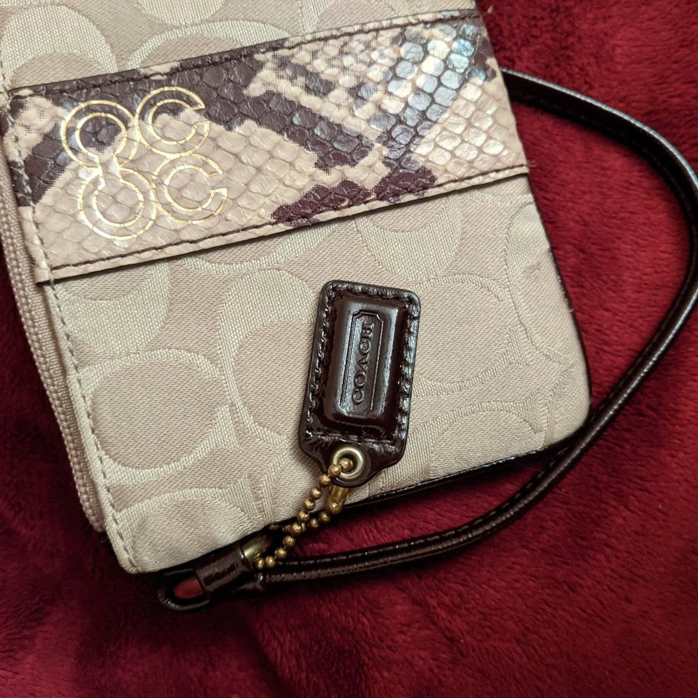 Coach Collette Signature Python Wristlet - Picture 3 of 4